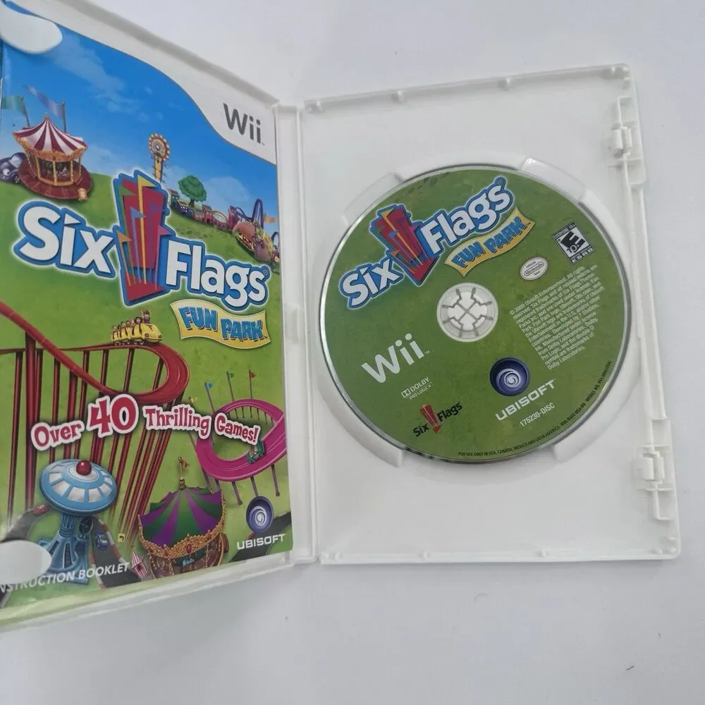 Six Flags Fun Park - Nintendo Wii Game TESTED AND WORKING Complete Fast Shipping